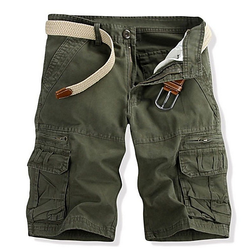 

Men's Basic Daily Shorts Tactical Cargo Pants Solid Colored Knee Length Black Yellow Army Green Dark Gray Light Green