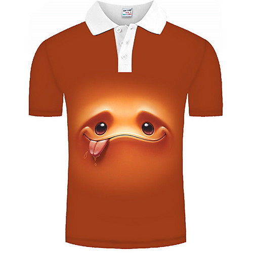 

Men's Graphic Print Polo Daily Brown