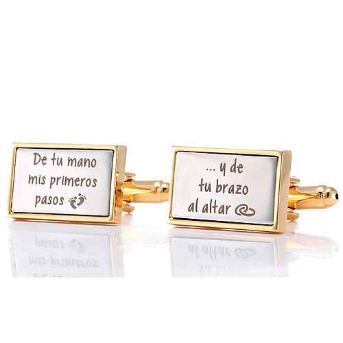 

Personalized Customized Men's Cufflink Set Geometrical Geometric 1pc / pack Golden