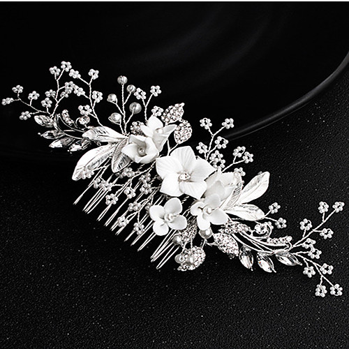 

Pearl Hair Accessory with Flower 1 Piece Wedding / Party / Evening Headpiece