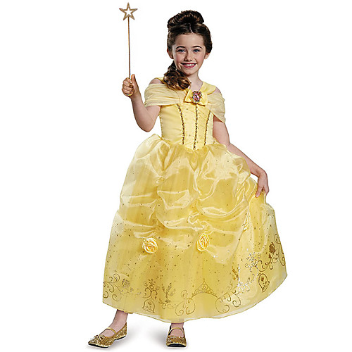 

Princess Belle Dress Flower Girl Dress Girls' Movie Cosplay A-Line Slip Yellow Dress Children's Day Masquerade Polyester / Cotton