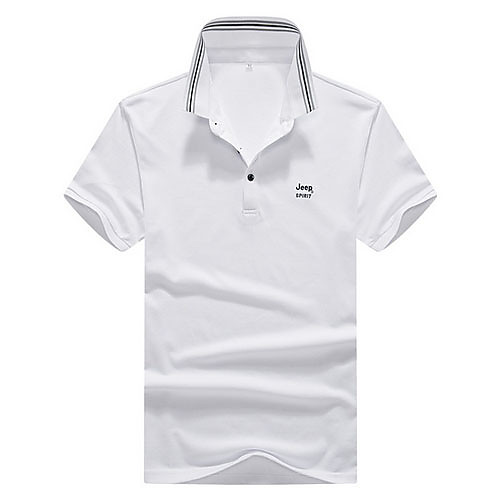 

Men's Solid Colored Print Polo Daily White / Black / Blushing Pink
