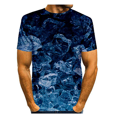 

Men's Graphic Print T-shirt Basic Daily Blue