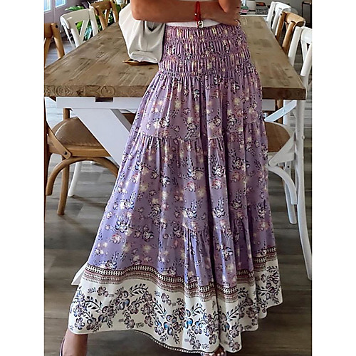 

Women's Swing Skirts - Floral Purple S M L