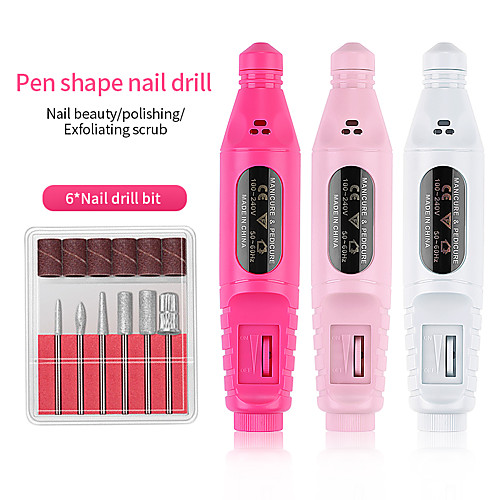 

1Set Electric Nail Drill Machine Kit USB Charging Manicure Machine Pedicure 6 Bits Sanding Buffer Nail File Nail Art Pen