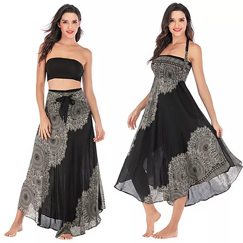 

Women's Swing Skirts - Floral Wine Black Green One-Size