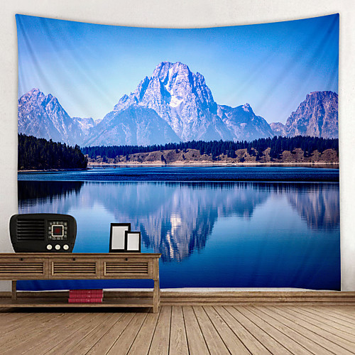 

Blue Lake Digital Printed Tapestry Decor Wall Art Tablecloths Bedspread Picnic Blanket Beach Throw Tapestries Colorful Bedroom Hall Dorm Living Room Hanging