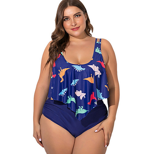 

Women's Royal Blue Tankini Swimwear Swimsuit - Animal L XL XXL Royal Blue