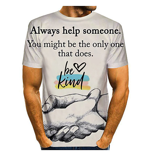 

Men's Graphic Letter Print T-shirt Basic Daily White