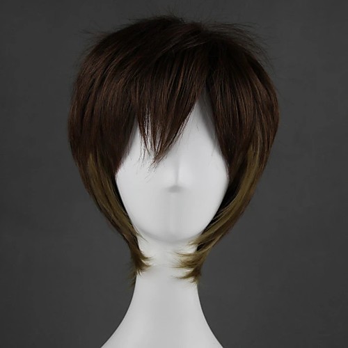

Cosplay Wig Lolita Straight Cosplay Halloween With Bangs Wig Short Brown Synthetic Hair 14 inch Women's Anime Cosplay Cool Brown