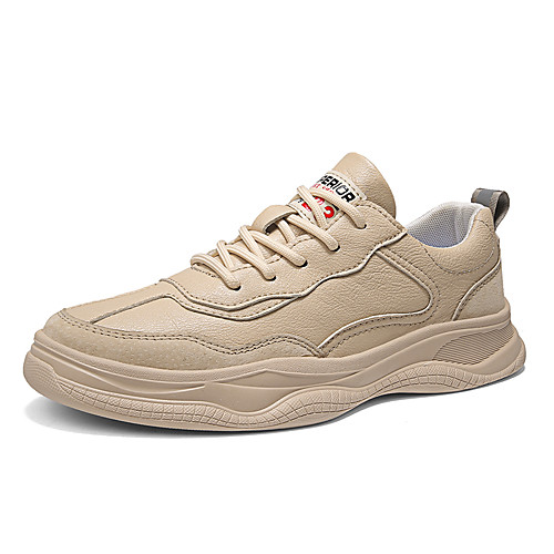 

Men's Spring / Summer Casual / Vintage Daily Home Sneakers Walking Shoes Faux Leather Breathable Wear Proof Camel / Black / Beige