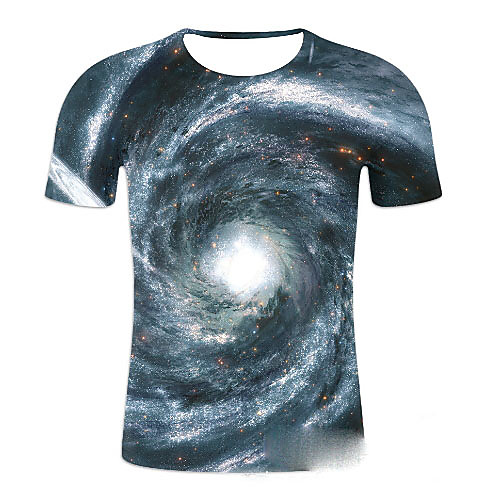 

Men's Galaxy Graphic Print T-shirt Daily Navy Blue