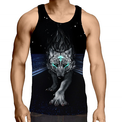 

Men's Graphic Print Tank Top Daily Black
