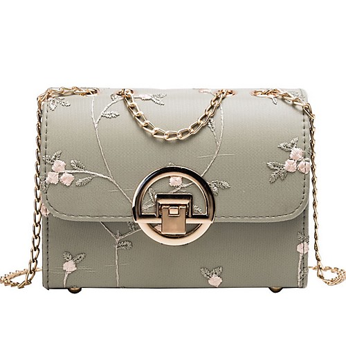

Women's Zipper PU Crossbody Bag Embroidery Black / Green / Beige