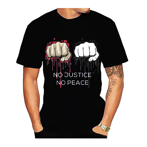 

Men's Graphic Letter Print T-shirt Basic Daily Black