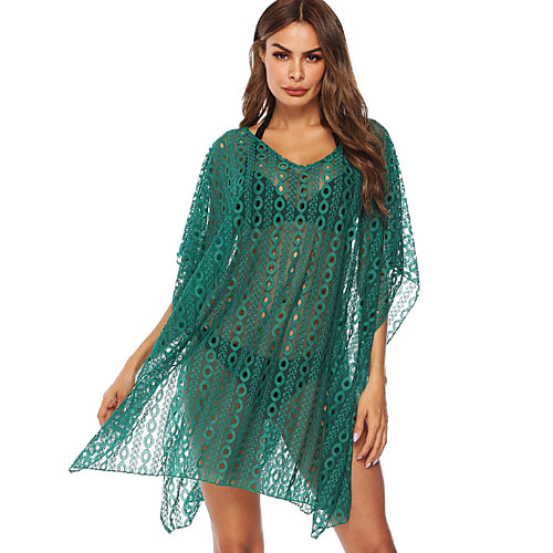 

Women's Cover-Up Swimwear Swimsuit - Solid Colored One-Size Green