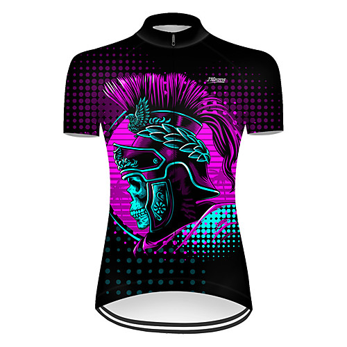

21Grams Women's Short Sleeve Cycling Jersey Nylon Black / Red Skull Floral Botanical Bike Top Mountain Bike MTB Road Bike Cycling Breathable Sports Clothing Apparel / Micro-elastic