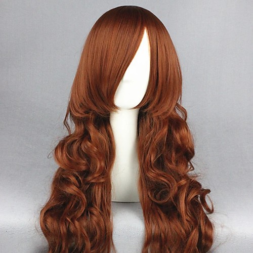 

Cosplay Wig Jade Stern Rozen Maiden Curly Cosplay Halloween With Bangs Wig Long Brown Synthetic Hair 35 inch Women's Anime Cosplay Elastic Brown