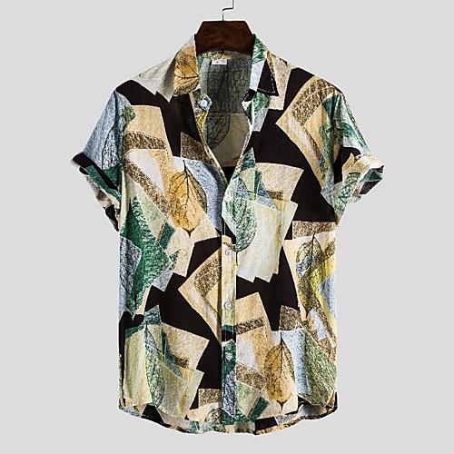 

Men's Shirt Graphic Short Sleeve Daily Tops Rainbow