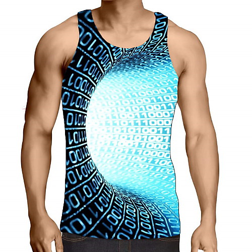 

Men's Graphic 3D Print Print Tank Top Daily Blue