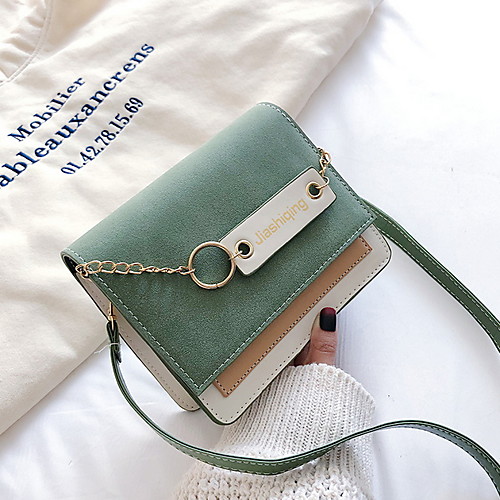 

Women's Chain PU Crossbody Bag Geometric Pattern Black / Blue / Green