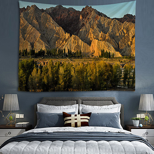 

Home Living Tapestry Wall Hanging Tapestries Wall Blanket Wall Art Wall Decor Forest Tree Blue Sky Cloudy Tapestry Wall Decor