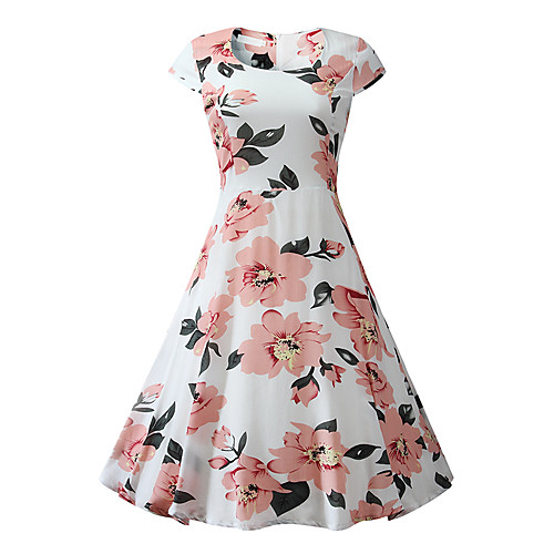 

Women's Sheath Dress Knee Length Dress - Short Sleeves Geometric Summer Casual 2020 Rainbow XS S M L XL XXL