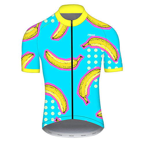 

21Grams Men's Short Sleeve Cycling Jersey Nylon Polyester Green / Yellow Fruit Banana Bike Jersey Top Mountain Bike MTB Road Bike Cycling Breathable Quick Dry Ultraviolet Resistant Sports Clothing