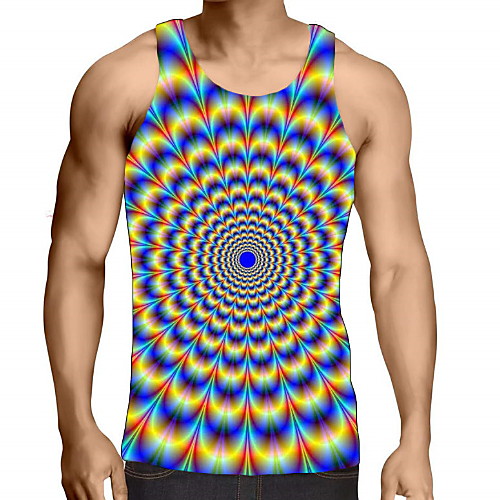 

Men's Rainbow Graphic Print Tank Top Daily Rainbow