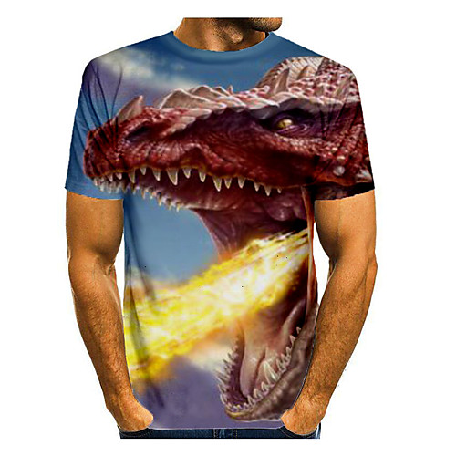 

Men's Graphic Animal Fantastic Beasts Print T-shirt Basic Daily Blue