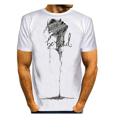 

Men's Graphic Letter Print T-shirt Basic Daily White