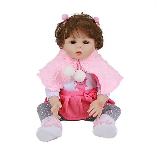 

FeelWind 18 inch Reborn Doll Baby & Toddler Toy Reborn Toddler Doll Baby Girl Gift Cute Lovely Parent-Child Interaction Tipped and Sealed Nails Full Body Silicone with Clothes and Accessories for