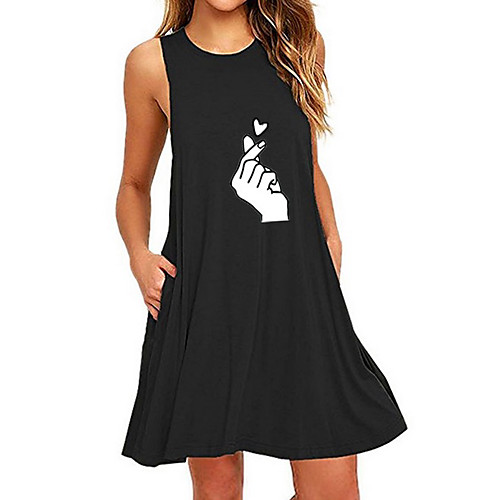 

Women's A-Line Dress Short Mini Dress - Sleeveless Print Summer Casual 2020 Wine White Black Blue Army Green Navy Blue S M L XL XXL XXXL XXXXL XXXXXL XXXXXXL