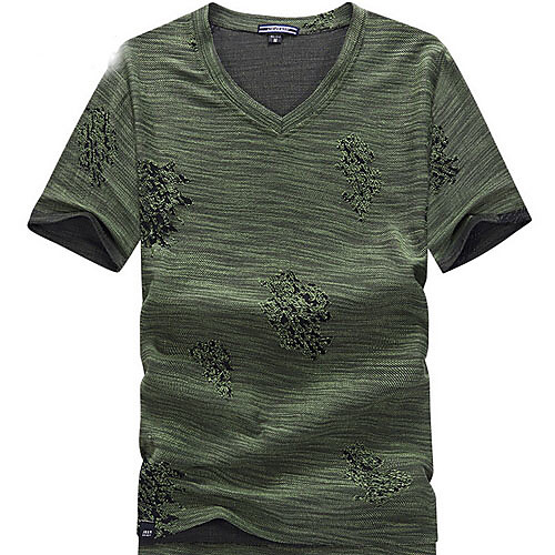 

Men's Solid Colored Print T-shirt Daily Black / Army Green / Gray