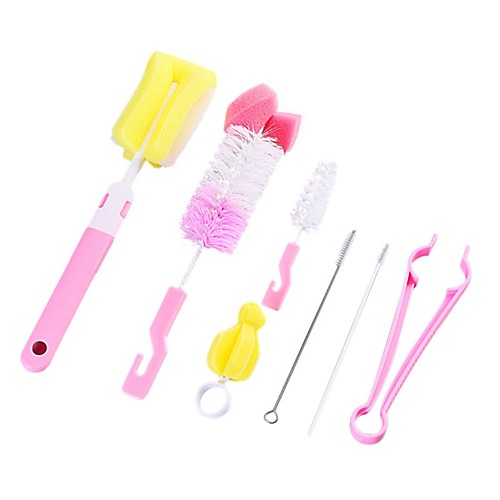 

Baby Bottle Brush 7Pcs/set Sponge Cleaning Tools Straw Nipple for Feeding Cup