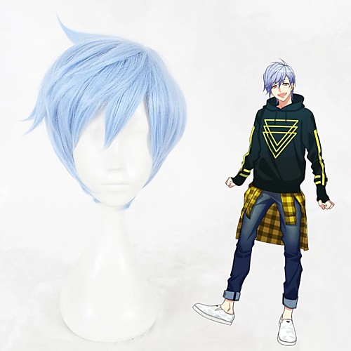 

Cosplay Wig Misumi Ikaruga Straight Cosplay Halloween With Bangs Wig Short Blue Synthetic Hair 12 inch Men's Anime Fashionable Design Cosplay Blue