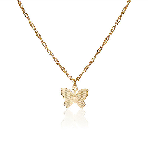 

Women's Choker Necklace Necklace Butterfly Dainty Artistic Basic Trendy Copper Gold Silver 40 cm Necklace Jewelry For Prom Street Birthday Party Beach Festival