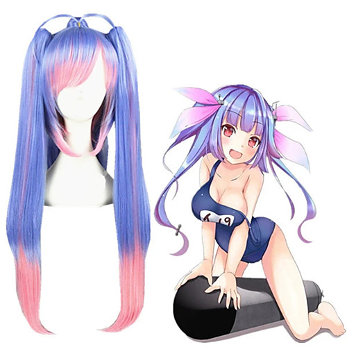 

Cosplay Wig E19 Kantai Collection Straight Cosplay With 2 Ponytails Neat Bang With Bangs Wig Very Long Purple / Pink / Blue Synthetic Hair 28 inch Women's Anime Cosplay Best Quality Blue Pink