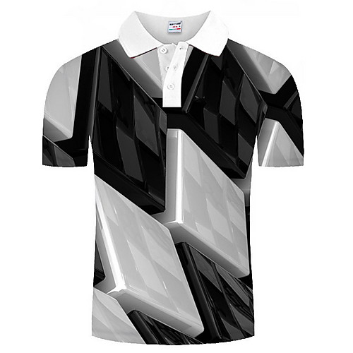 

Men's Graphic Print Polo Daily Black