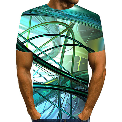 

Men's Graphic Print T-shirt Street chic Exaggerated Daily Going out Rainbow