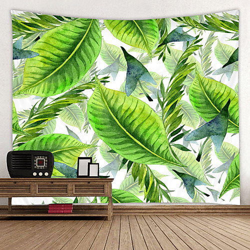 

Green Leaf Plant Painting Digital Printed Tapestry Decor Wall Art Tablecloths Bedspread Picnic Blanket Beach Throw Tapestries Colorful Bedroom Hall Dorm Living Room Hanging