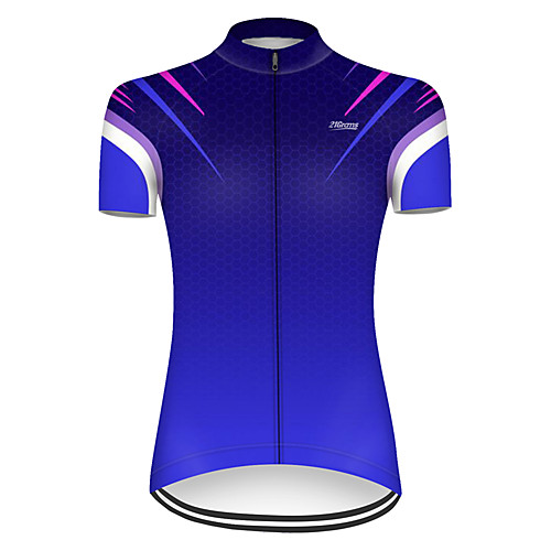 

21Grams Women's Short Sleeve Cycling Jersey Nylon Polyester Blue 3D Gradient Bike Jersey Top Mountain Bike MTB Road Bike Cycling Breathable Quick Dry Ultraviolet Resistant Sports Clothing Apparel