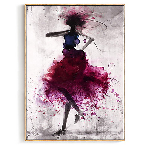 

Elegant Poetry Dancing Skirt Girl Watercolor Abstract Canvas Painting Art Print Poster Picture Decoration Modern Home Decoration