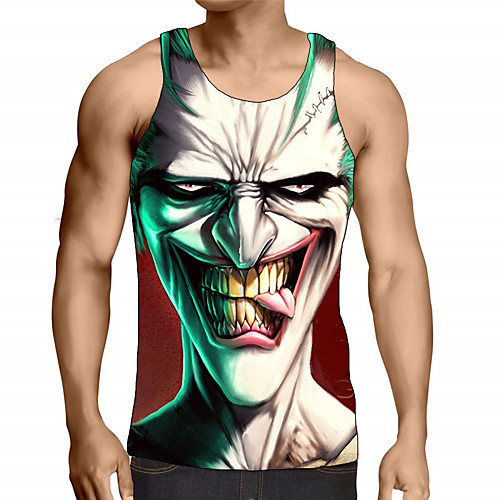 

Men's Graphic Print Tank Top Street chic Exaggerated Daily Going out Rainbow