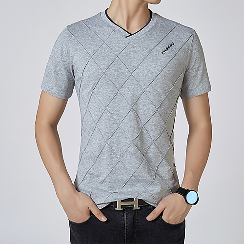 

Men's Solid Colored T-shirt Business Basic Daily Work White / Black / Blue / Dark Gray / Gray