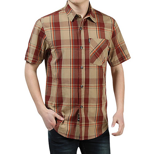 

Men's Plaid Print Shirt Daily Blue / Khaki / Brown