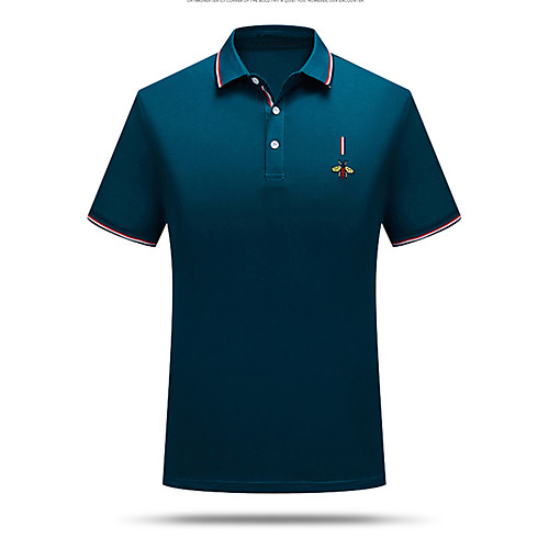 

Men's Polo Solid Colored Embroidered Short Sleeve Sports Tops Basic White Black Red