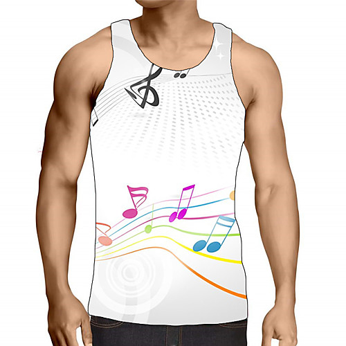 

Men's Graphic Print Tank Top Street chic Exaggerated Daily Going out Rainbow