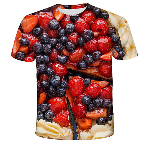 

Men's Graphic Fruit Print T-shirt Street chic Exaggerated Daily Holiday Rainbow