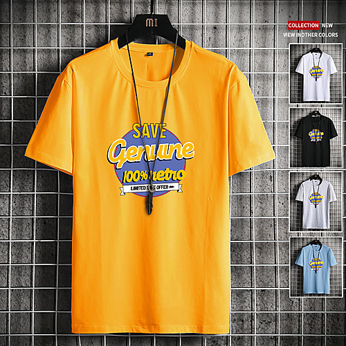 

Men's Graphic T-shirt Daily Weekend White / Black / Blue / Yellow / Gray